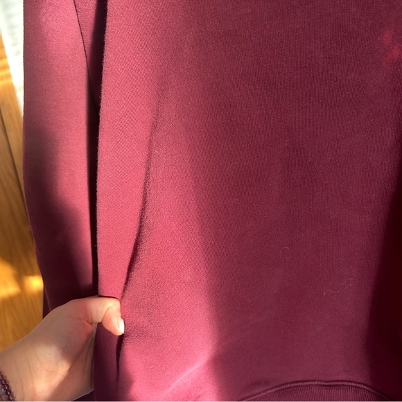 TNA Cozy Fleece Boyfriend Quarter Button Up Polo Crewneck Sweatshirt - Picture 2 of 5